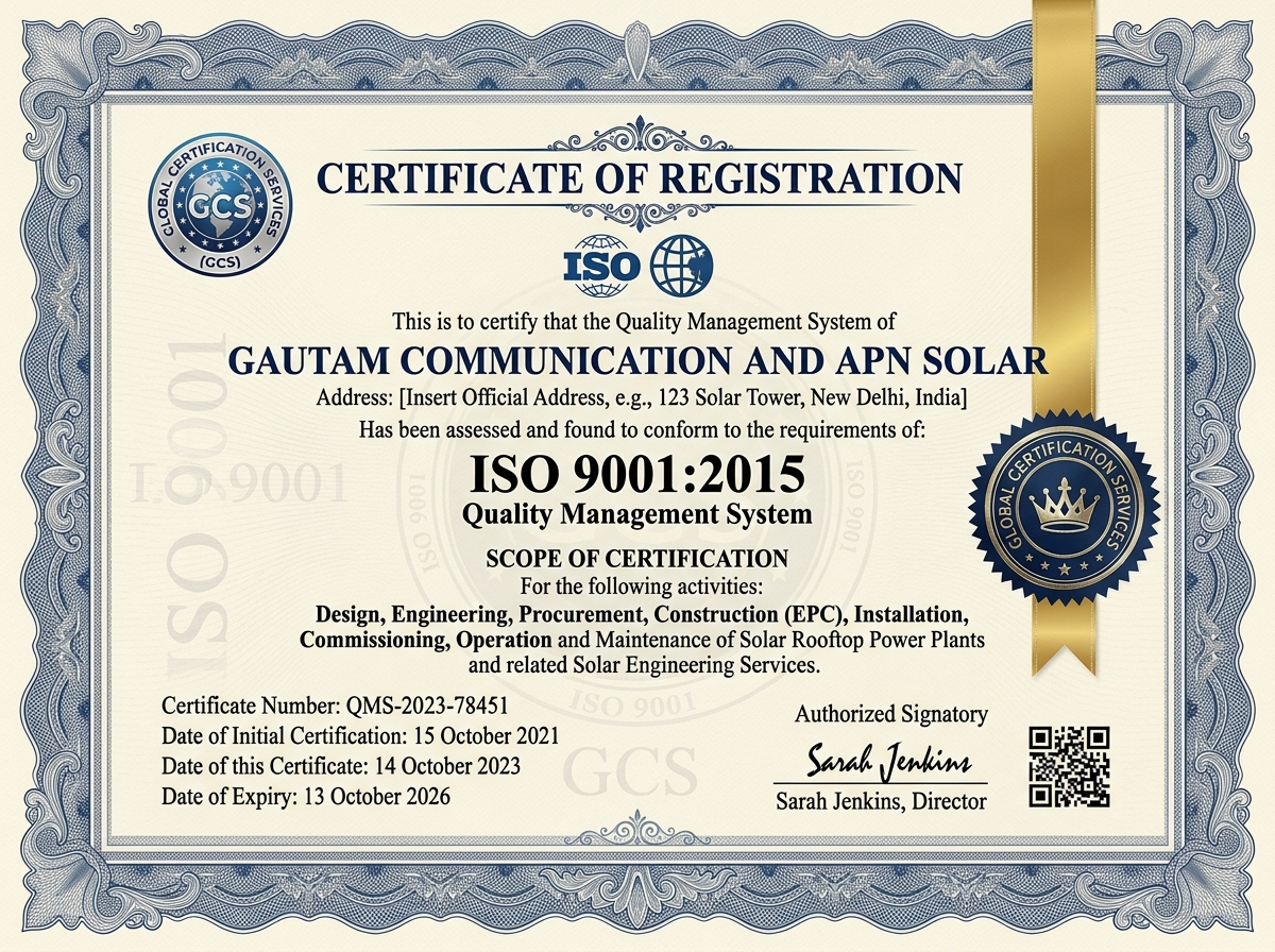ISO 9001:2015 Quality Management System (QMS)