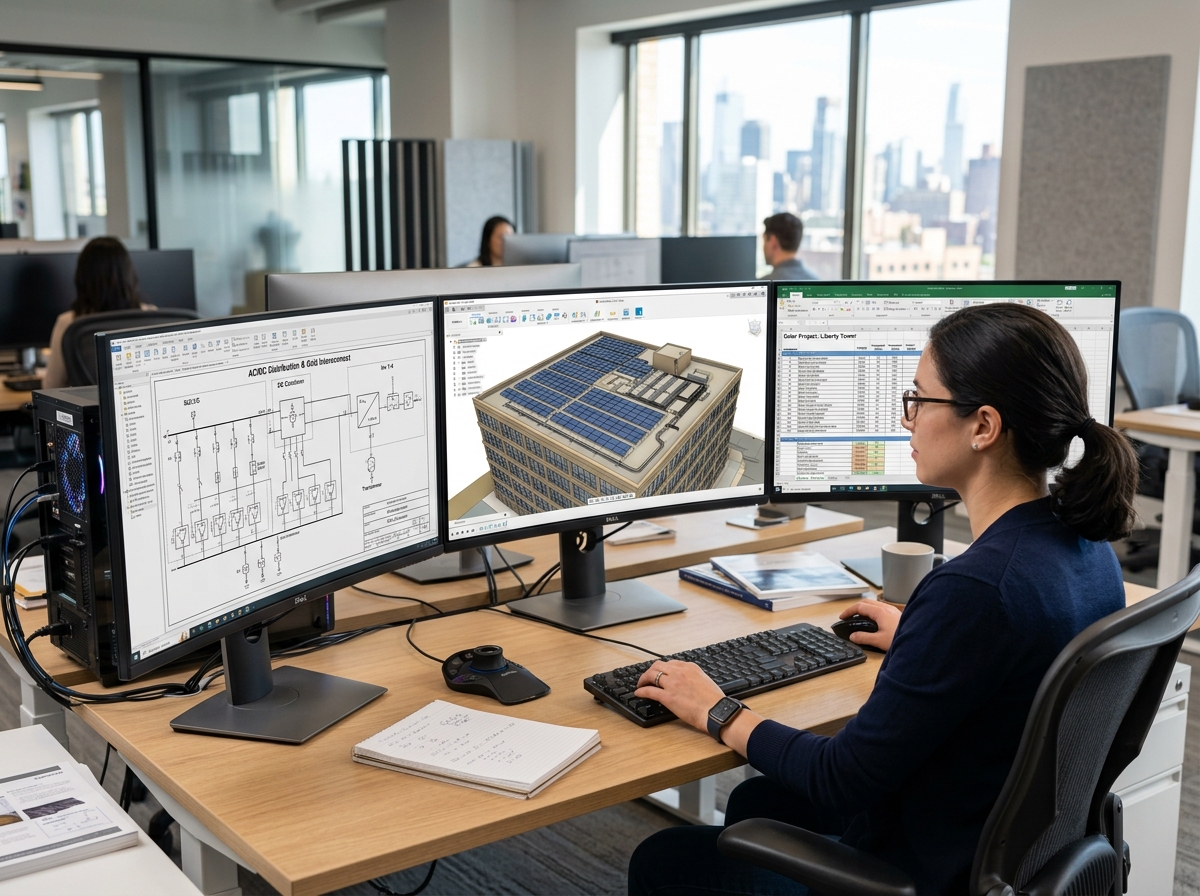 Step 2: CAD 3D Solar Design & Electrical SLD